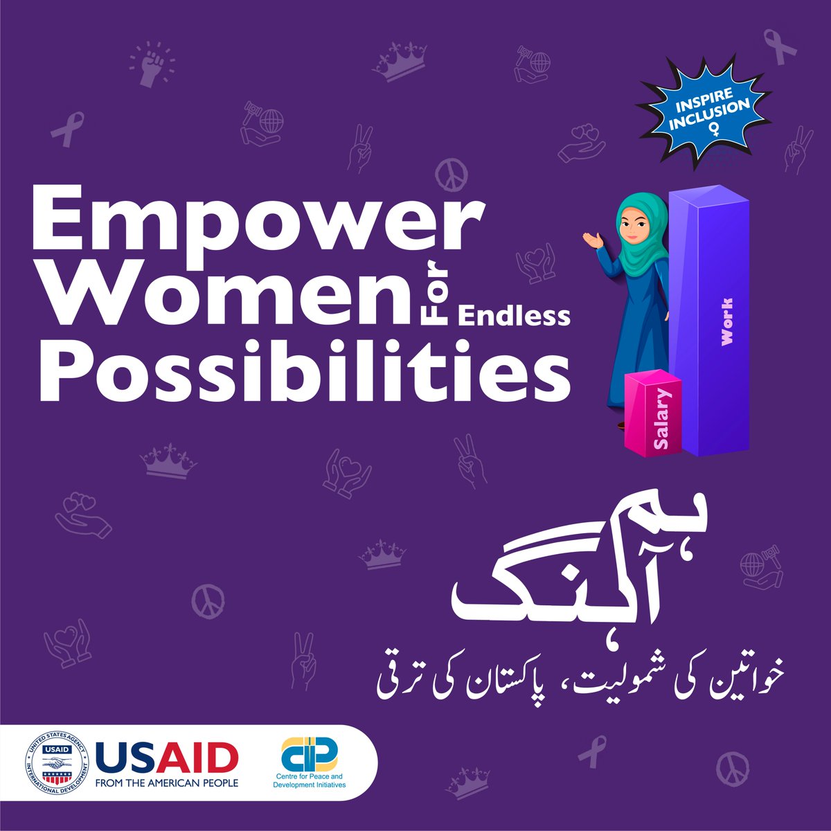 cpdi_pakistan's tweet image. 75% of Pakistani women lack formal employment, hindering financial access.
Let's Empower Women for endless possibilities!
#EmpowerWomen #EndlessPossibilities #HumAhang #InspireInclusion #IWD2024 #USAID #CPDI
(Source: Gender Gaps in Pakistan's Workforce)