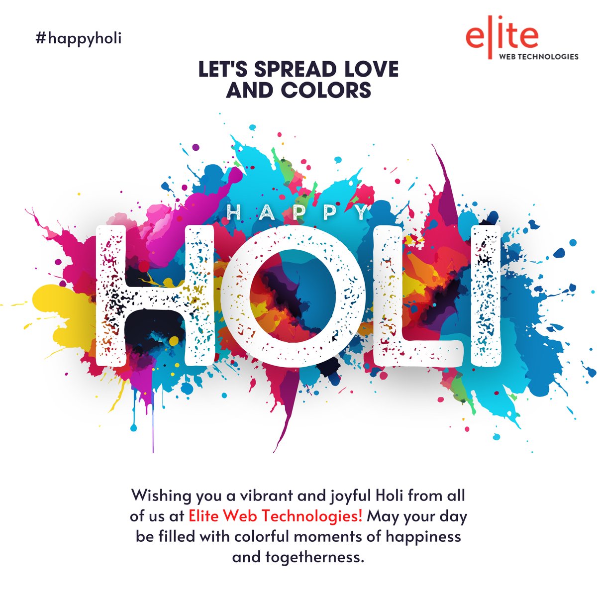 EliteWebTech's tweet image. "Wishing you a vibrant and joyful Holi from all of us at Elite Web Technologies! May your day be filled with colorful moments of happiness and togetherness. 🎨🌈
.
.
.
#HappyHoli #HoliCelebration #FestivalOfColors #ColorfulMoments #JoyfulMoments #HoliWishes #HoliFestival