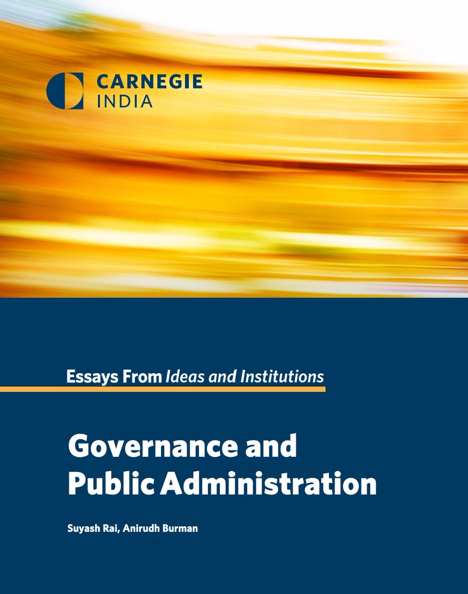 Our political economy program regularly brings out writings on public administration and governance. This compendium includes eight of our essays from the last two years: ceipimg.s3.amazonaws.com/email/New+Delh…

To subscribe to our newsletter: carnegieindia.org/specialproject…