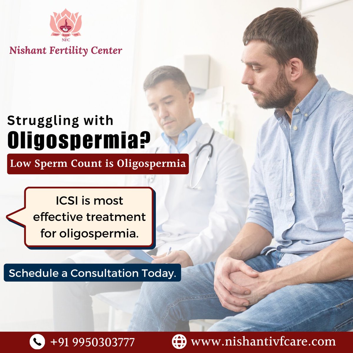 Dealing with Oligospermia? Low sperm count can be challenging, but there's hope with ICSI, the most effective treatment for oligospermia. 
Call +91 9950303777

#Oligospermia #Lowspermcount #maleinfertility #ICSI #ICSItreatment #Infertility #ivf #jaipur #Twitter 
#drnishantDixit