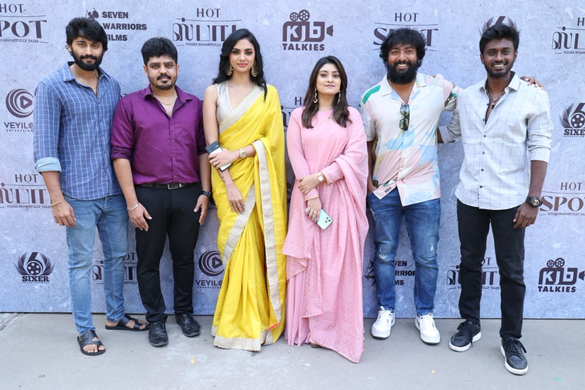 #HotspotPressMeet     
                                                
Cast & Crew of #Hotspot 💪💥 

@vikikarthick88 #KJBTalkies #Sevenwarriors @Veyilonent @SixerEnt @KalaiActor @iamSandy_Off @Gourayy @Ammu_Abhirami @jananihere @AadhityaBaaskar