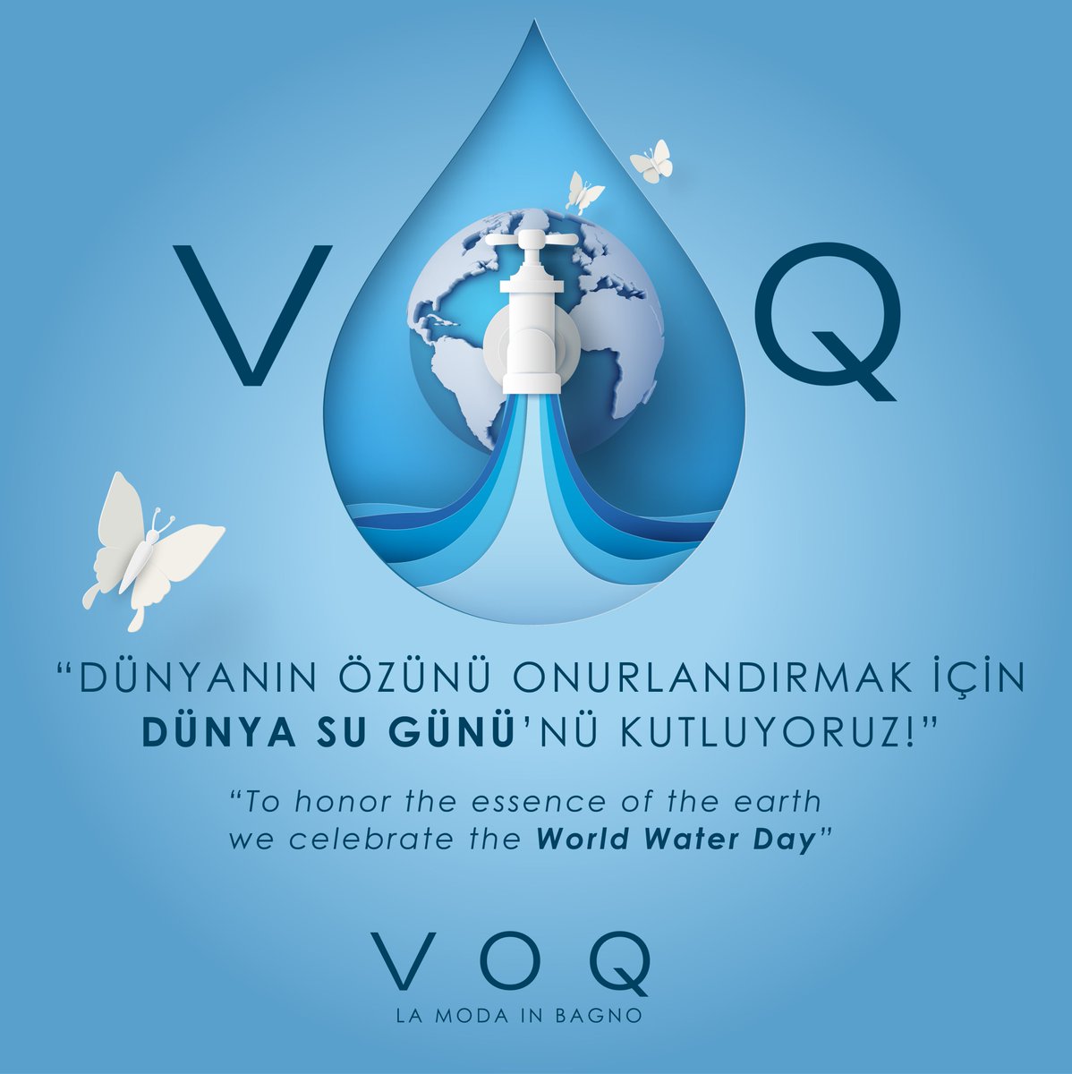 Dünyanın özünü onurlandırmak için Dünya Su Günü’nü Kutluyoruz! To honor the essence of the earth, we celebrate the World Water Day! #voq #voqbagno #lamodainbagno #arredobagno #bathroomfurniture #banyomobilyası #DünyaSuGünü #WorldWaterDay