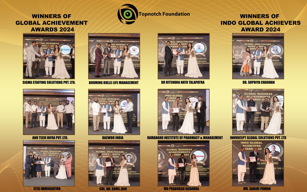 top_gallant's tweet photo. WINNERS OF GLOBAL ACHIEVEMENT AWARDS 2024 &amp; INDO GLOBAL ACHIEVERS AWARD 2024, 19TH MARCH 2024, Hotel Radisson Blu, Dwarka New Delhi
@UrmilaMatondkar @shripadyessonaik @topgallantmedia @topnotchfoundation
#awards #healthcare #business #education #grandsuccess #inspiration https://t.co/45T9YepopC
