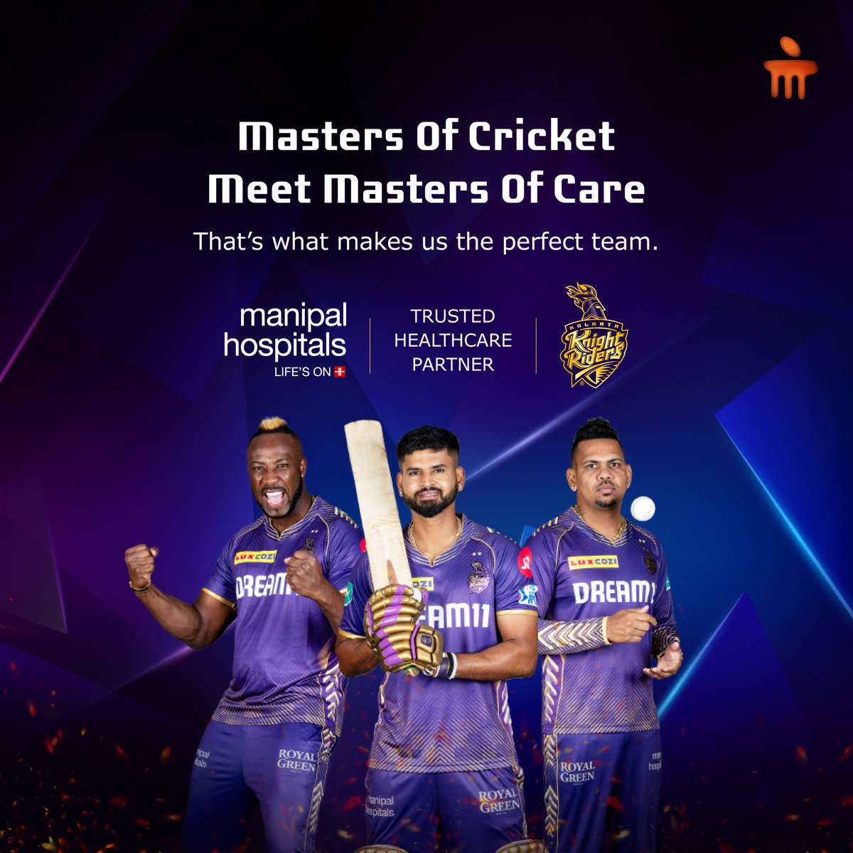 With the support of Manipal Hospitals' legacy of healthcare, there's nothing Kolkata Knight Riders aren't ready for! We are elated to announce our proud partnership with @ManipalHealth in this Indian Premier League.

#KolkataKnightRiders | #ManipalHospitals | #TATAIPL2024