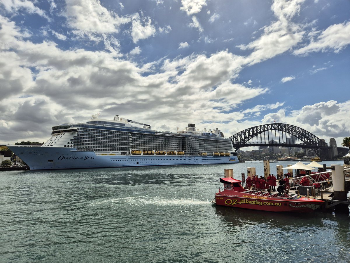 The #ovationoftheseas pops in for a visit to the world's greatest harbour