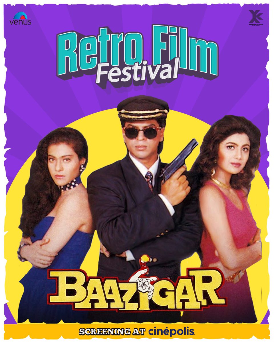 Flashback to a time when magic unfolded on the silver screen! Inviting you to relive those moments at our Retro Film Festival with the iconic Bollywood classic - Baazigar. As someone who had the privilege to bring this magic to life, I'm thrilled to join you in this nostalgic