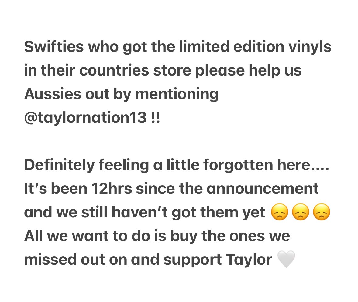 Did the local intern forget to press a button for the Aus store?? #TSTTPD @taylornation13
