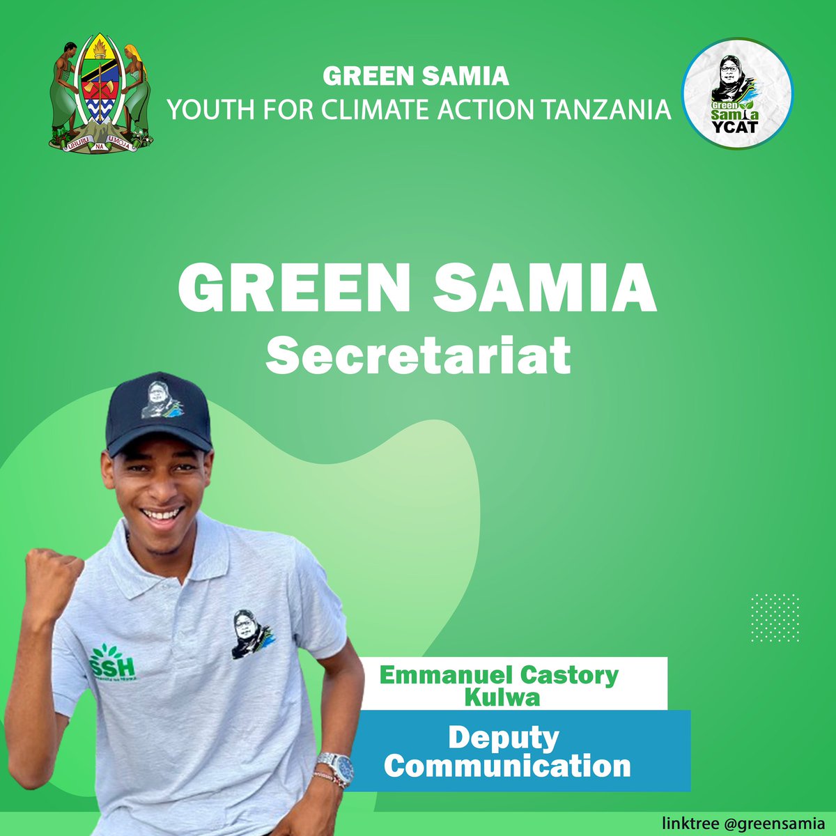 Green Samia (@greensamia_23) on Twitter photo Introducing <a href="/emmahighmark/">Highmark </a> , our esteemed Deputy Communications Officer for Green Samia. 
With a fervent dedication to environmentalism and a passion for digital climate activism, Emmanuel brings a wealth of knowledge and enthusiasm to our team. 
#MamaWaKijani💚 Introducing <a href="/emmahighmark/">Highmark </a> , our esteemed Deputy Communications Officer for Green Samia. 
With a fervent dedication to environmentalism and a passion for digital climate activism, Emmanuel brings a wealth of knowledge and enthusiasm to our team. 
#MamaWaKijani💚