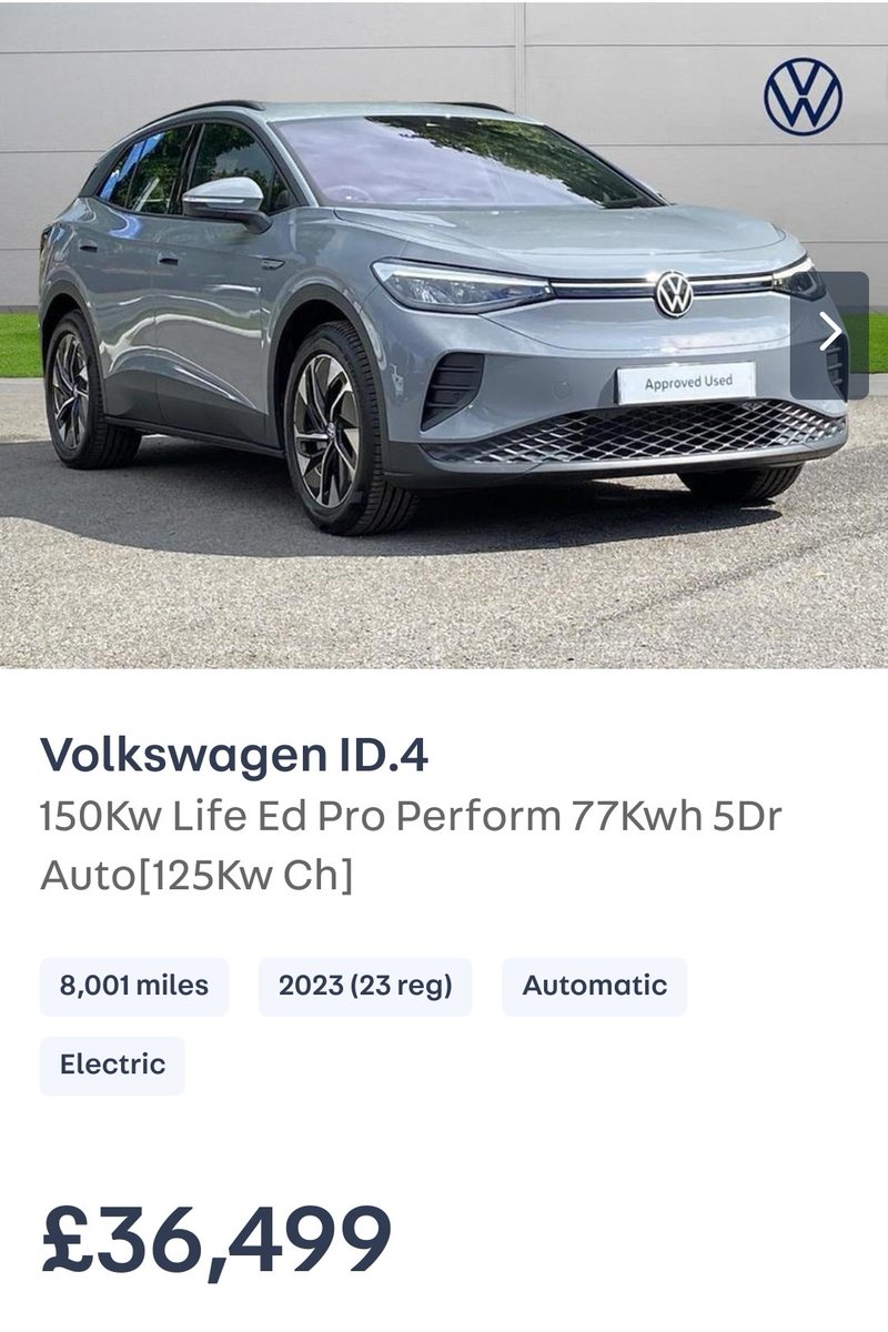 Yesterdays EV auction buy ! What would you rather pay 🤔 2 identical ID4 , one is main dealer , the other is via us as a trade sale , both under VW warranty. £36,499 or £24,657 ? ( £11,842 is the difference 😉) @ReFLEXOrkney