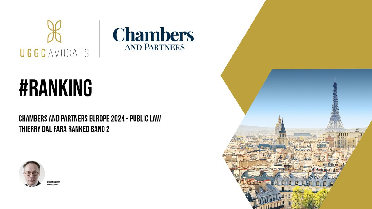 UGGCAvocats's tweet photo. [#Ranking] Congratulations to our partner Thierry Dal Farra once again ranked in public law by the new @ChambersGuides Europe 2024 👉 https://t.co/u8106Jlup2  #chambersandpartners #lawfirms #lawyers #legalrankings #chamberseurope https://t.co/TWuKdD47LX