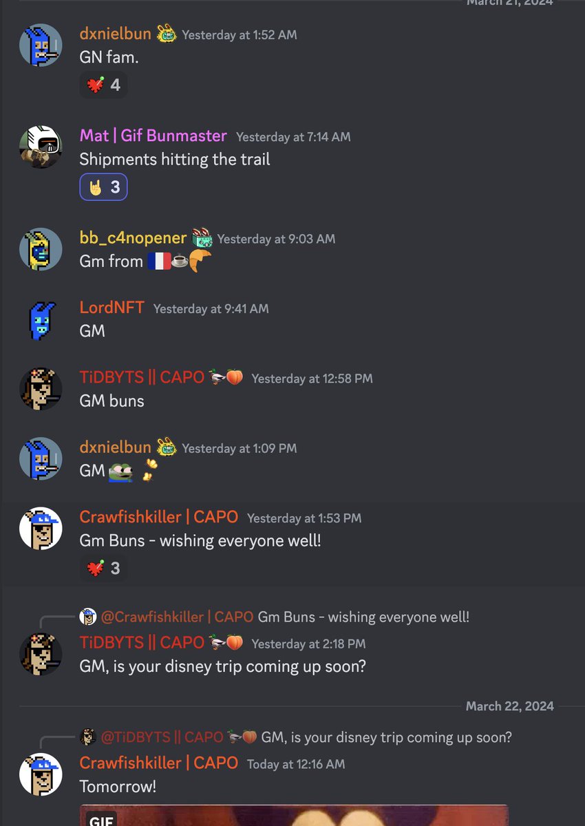 Everyone in discord repping their ordinal Bunks