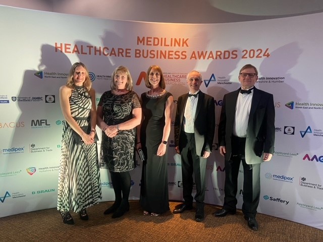 @AMLoBiosciences and @NewcastleUniversity are delighted to win the @MedilinkNOE 'Collaboration with Academia” Healthcare Business Award last night for the development of #AMBLor and our research into improving #melanoma management.