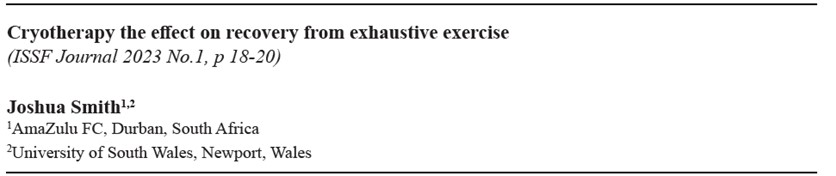 Take a look at a recent paper of mine - 10°C has been identified as the preferential temperature; a range of 8-12°C is acceptable. Temperature & duration should follow a 1:1 ratio - 8°C = 8 min; 10°C = 10 min #soccerscience #DStvPrem #Recovery #performance #coldwaterimersion