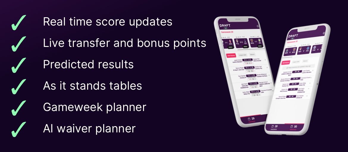 draft_sc's tweet image. We’re looking for Beta testers for our FPL Draft app… signup here draftsupercomputer.com/waitlist.html