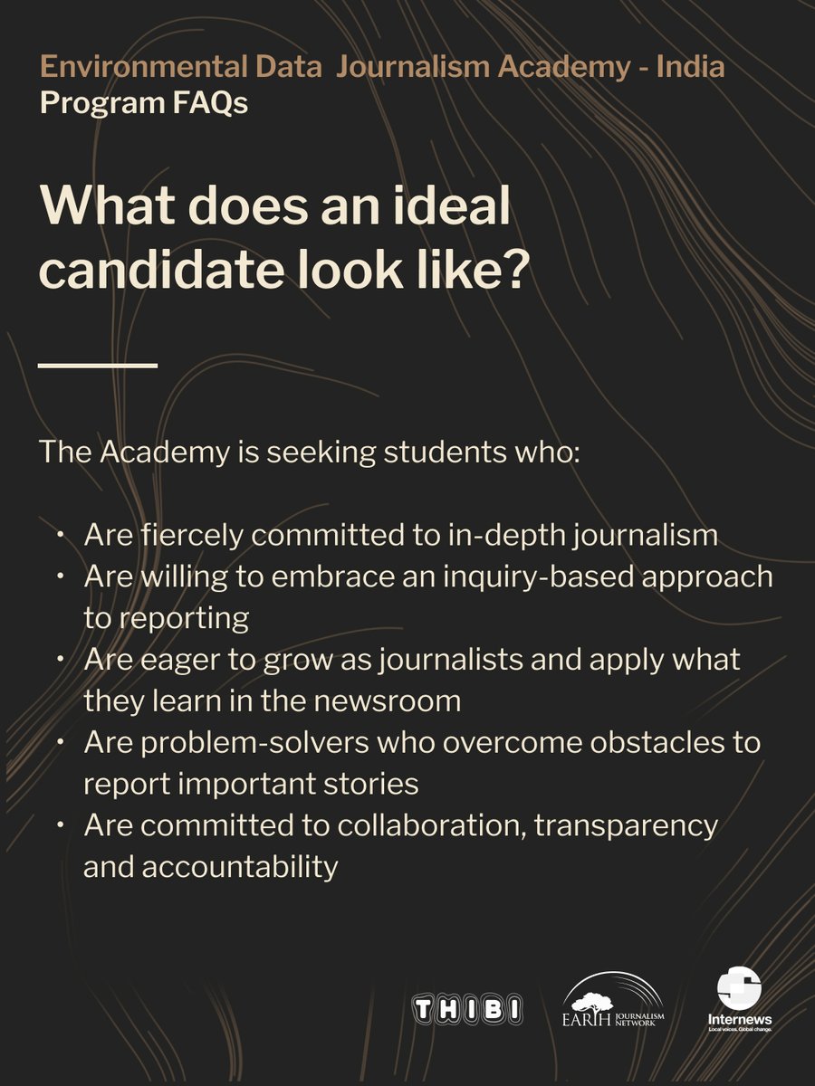 🧵: Did you know? 🔍 Thibi & @earthjournalism's EDJ Academy - India comes with a $2,000 grant to be awarded to 15 fellows who will successfully pitch a data story after finishing the Fundamentals course. Learn more by reading through our FAQs 👇 #DataJournalism #DDJ #India