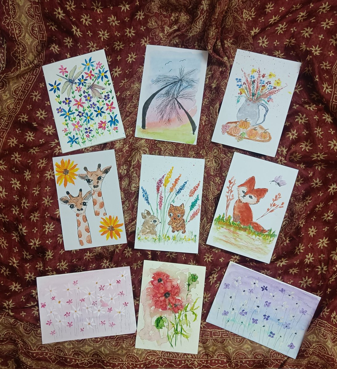 These  handpainted money envelopes and greeting cards are up for bundle sale. DM for details. #ArtbyTee #clearancesale #holisale #OnSale #Repost