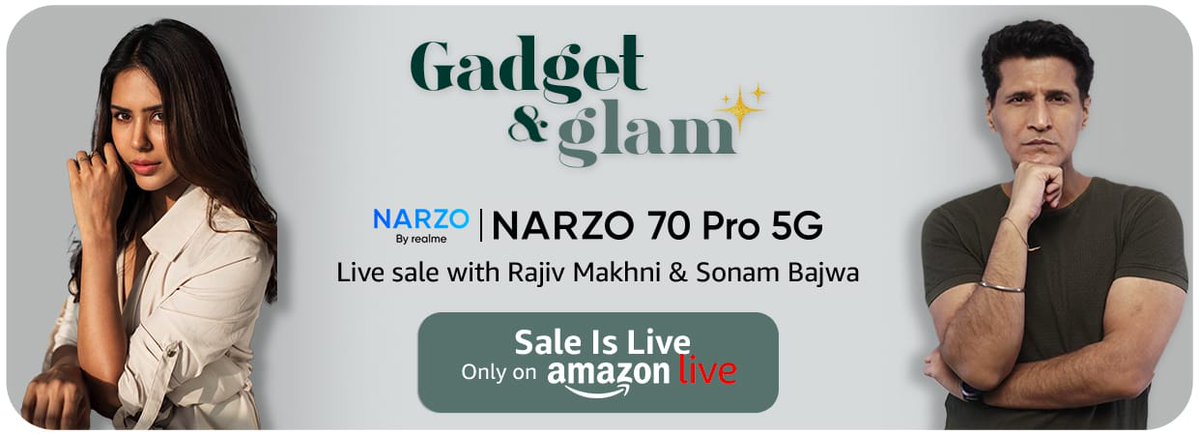 Its time to elevate your mobile experience to new heights with the Narzo70 Pro5G! Order now and be part of the NARZO70 Pro5GSale LiveNow for seamless connectivity and lightning-fast speeds. 💫💫💫