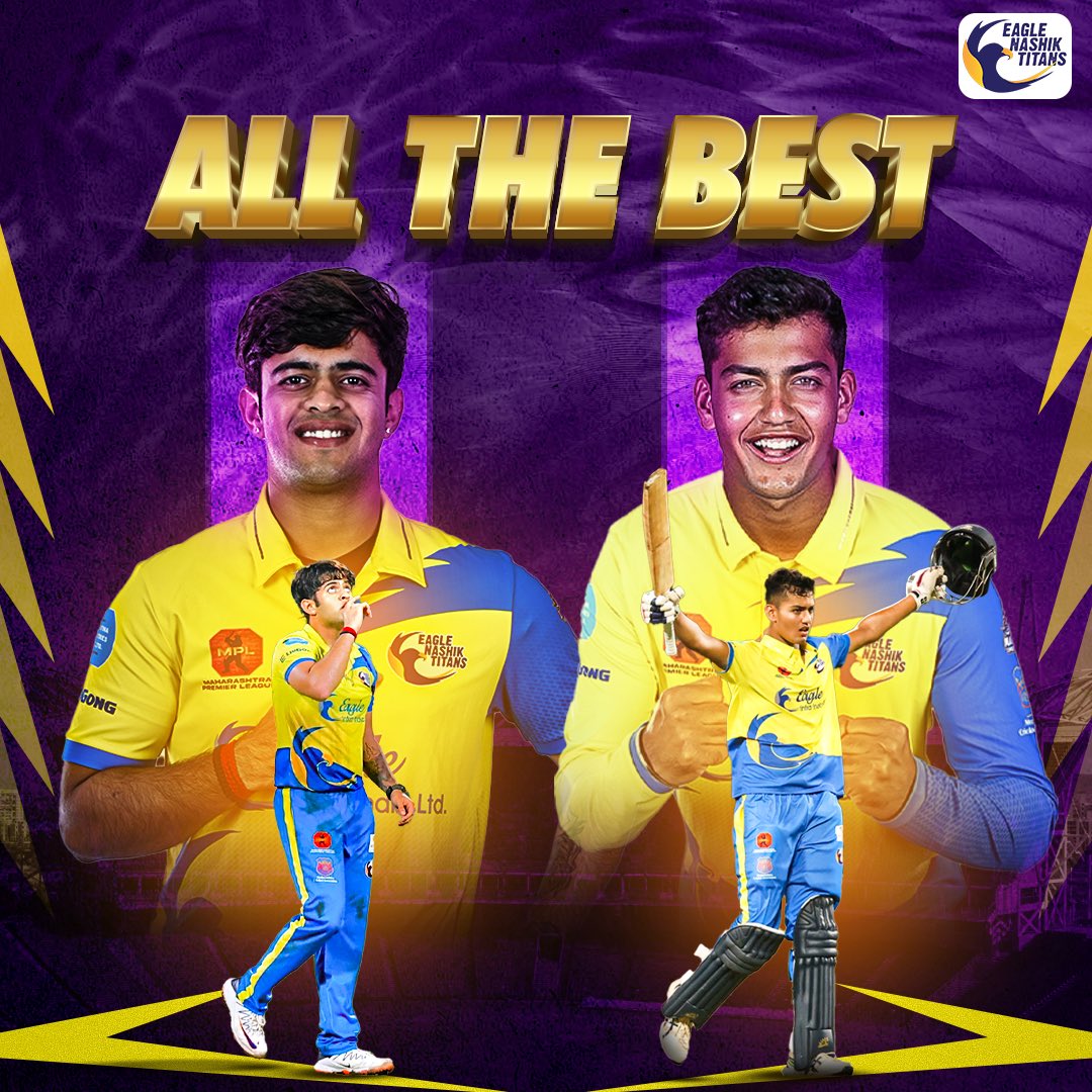 Best Of Luck, Titans ✨ Own the field whenever you step onto it 💪🏏

.
.
.
.

#ipl #iplt20 #ipl2024 #indianpremierleague #cskvsrcb #csk #lsg #chennaisuperkings #lucknowsupergiants #eaglenashiktitans #prashantsolanki #arshinkulkarni #india #cricket #indiancricket #cricketindia