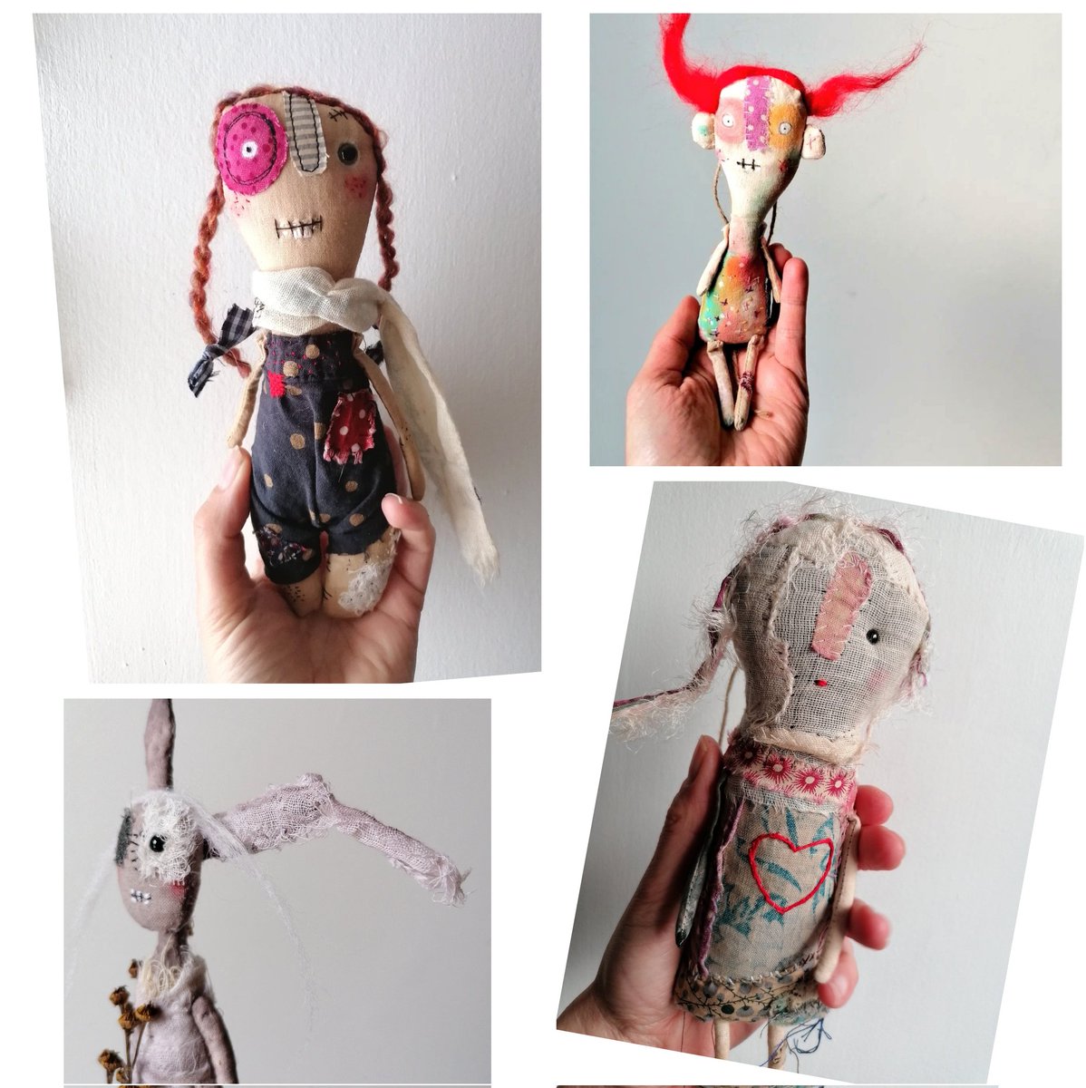 Spring Sale on my website🌿🌸🌿 All my little dolls are unique and original textiles artworks, ready to be displayed on your walls. Apply Spring24 at checkout for 10%off littlebirdofparadise.bigcartel.com #mhhsbd #CraftBizParty #earlybiz