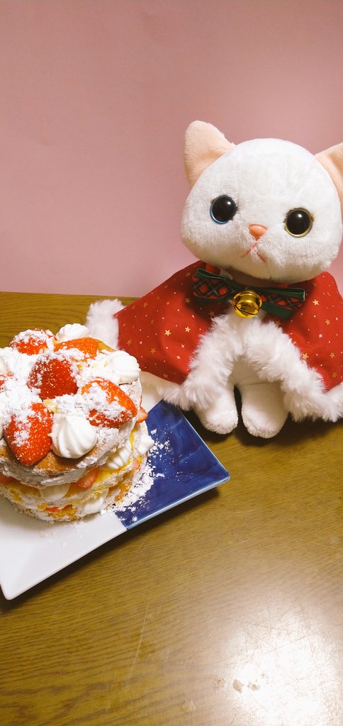 使いまわしだけど、手作りケーキ🍓とchoochoo🐱
#choochooの日