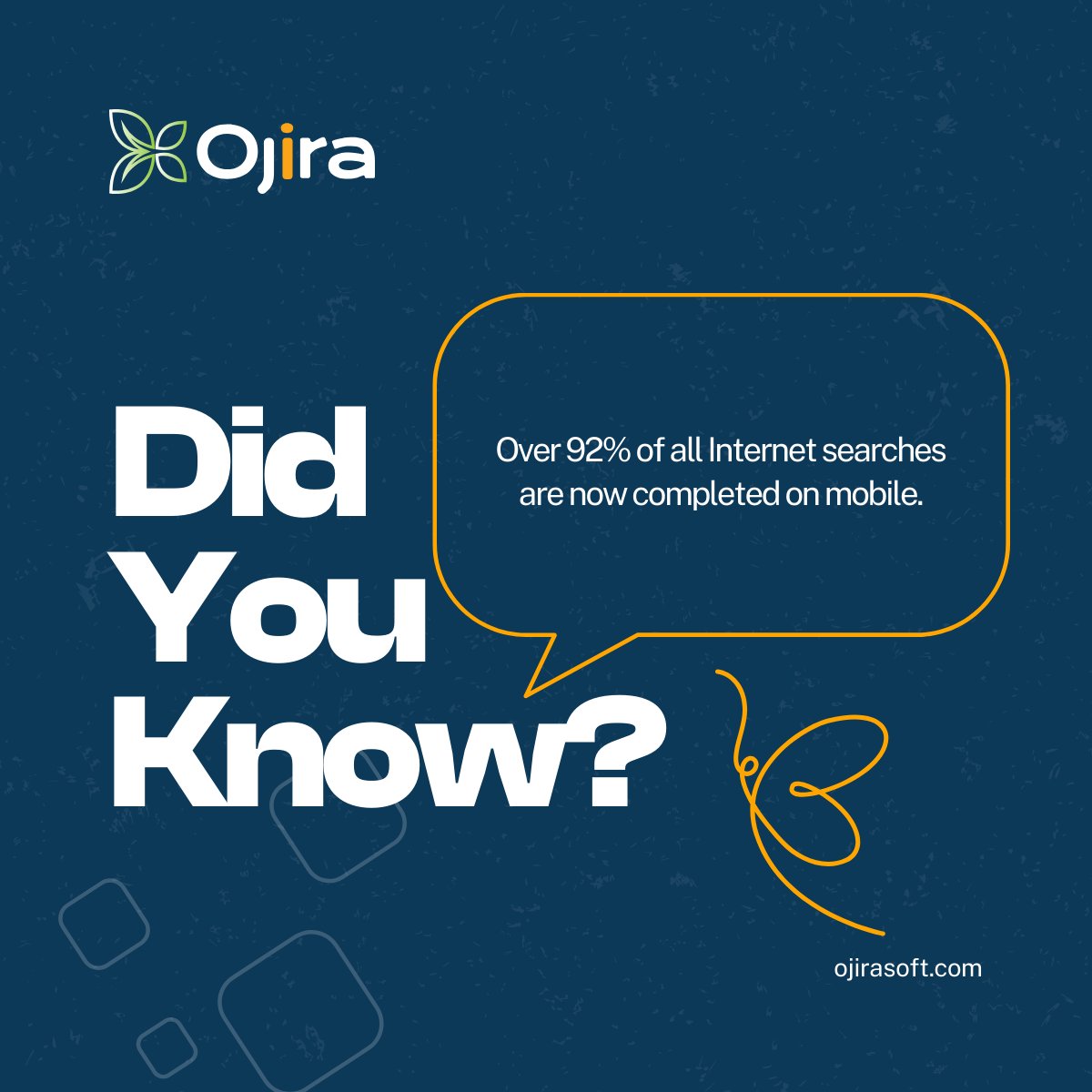 OjiraSoft's tweet image. So what does this mean for your website? It means that an increasing number of your users will view your website on a small screen, so your website needs to be responsive and also will likely need to include elements designed for mobile.

We know what&apos;s up! Talk to us today!