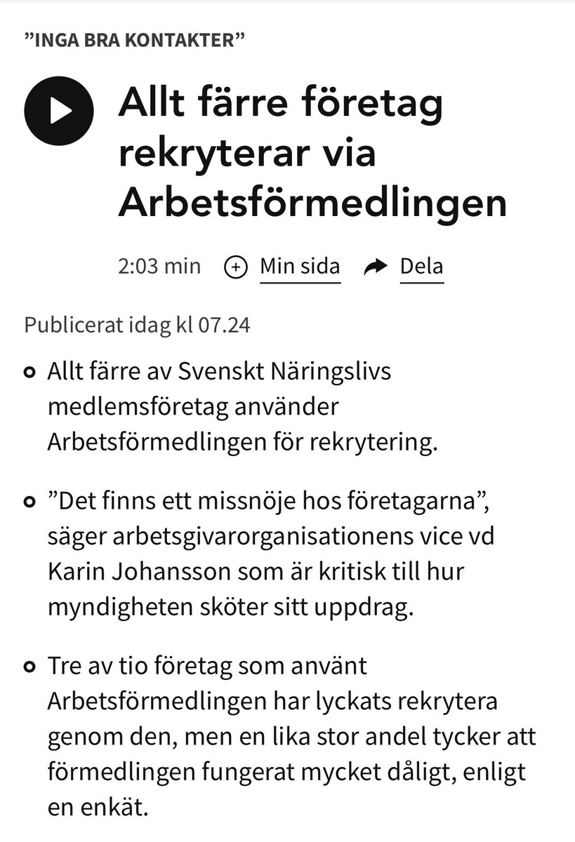 Alltid varit tveksam till arbetsförmedlingens existensberättigande, Jag tror att de har haft ett viktigt uppdrag men nu är vi i en annan tid och med andra utmaningar.