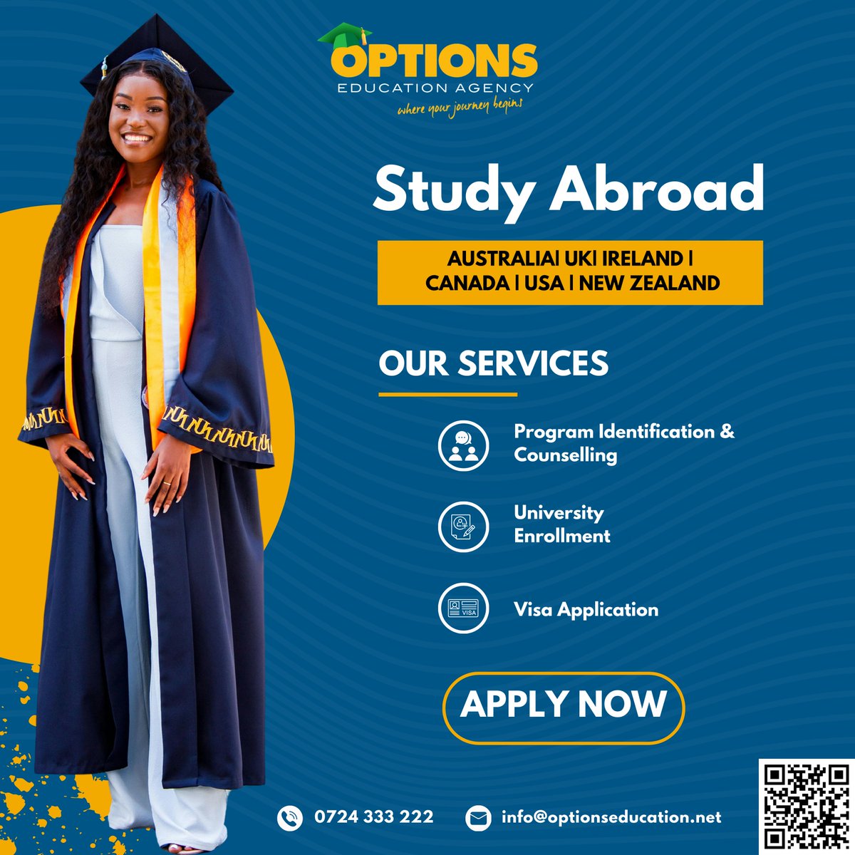 Dream Big, Study Abroad! Apply Now with us for Australia, UK, Canada, Ireland Opportunities! Call 0724 333 222 for more information. #studyabroad