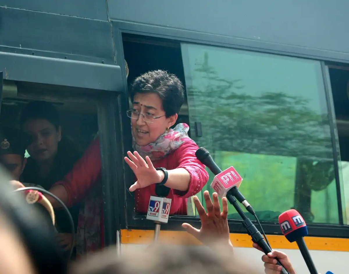 This Indian Express photo of Atishi sums up the mood in Delhi right now.