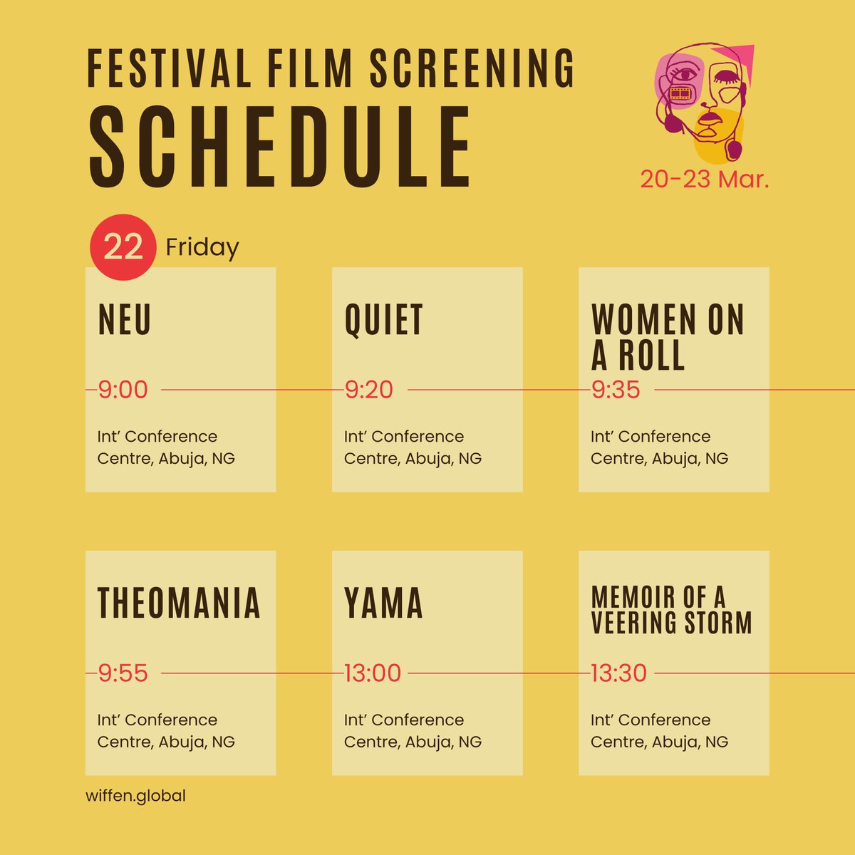 Hoy proyectamos #neushortfilm en el @wiffenglobal con tres cortometrajes españoles más, todos dirigidos por mujeres 💪 Es un honor formar parte de esta selección tan especial en #abuja ¡Suerte a todas las nominadas! #femalefilmmaker #WomenCultureFilm #WIFFEN24 #filmfestivals