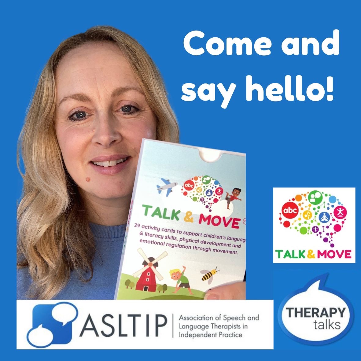 Looking forward to introducing Talk & Move to my friends and colleagues @_ASLTIP Therapy Talks today. Come and say hi!
#asltiptherapytalks #asltip #rcslt