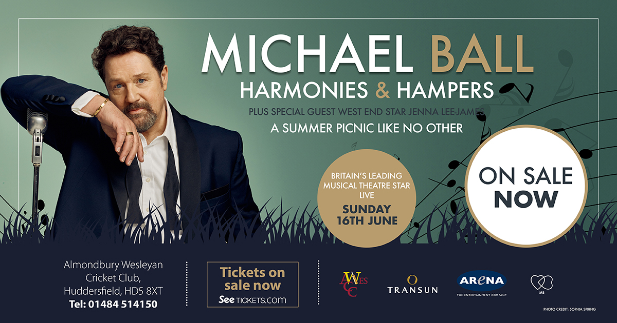 Huddersfield Cricket League (@huddcricket) on Twitter photo Multi-platinum recording artist Michael Ball arrives at Almondbury Wesleyans for outdoor show HARMONIES & HAMPERS supported by special guest Jenna Lee Jones. Tickets are available now.
More details and ticket link: huddersfieldcricketleague.co.uk/blog/wesleyans… Multi-platinum recording artist Michael Ball arrives at Almondbury Wesleyans for outdoor show HARMONIES & HAMPERS supported by special guest Jenna Lee Jones. Tickets are available now.
More details and ticket link: huddersfieldcricketleague.co.uk/blog/wesleyans…