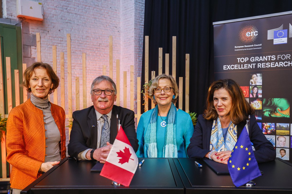 🇪🇺 🤝 🇨🇦 Researchers from Canada will continue to be able to join the teams of ERC grantees under a new agreement signed in Brussels during #RIDaysEU. Details 👉 bit.ly/4aoTn1E