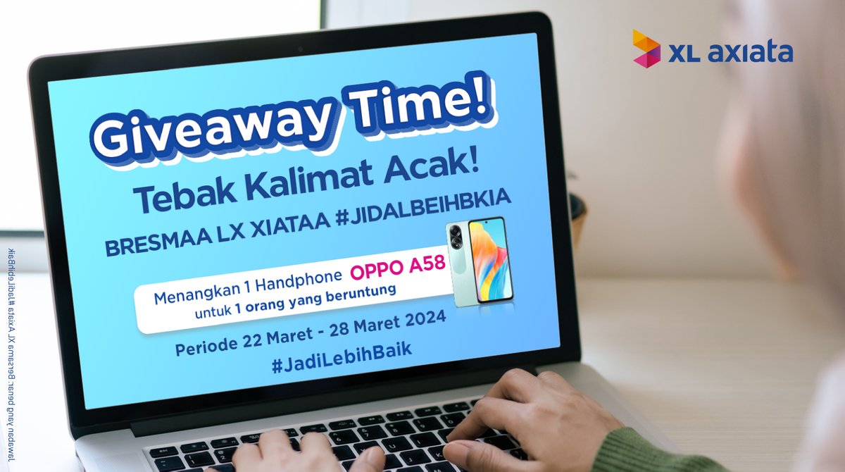 Kapan lagi kan bisa dapetin handphone gratis. Yuk, Ikutan!
1. Follow @XLAxiata_Tbk
2. RT dan Like Postingan ini
3. Tulis jawabanmu di kolom reply
4. Jangan lupa untuk mention teman kamu
5. Sertakan hashtag #JadiLebihBaik sebanyak mungkin!

#JadiLebihBaik