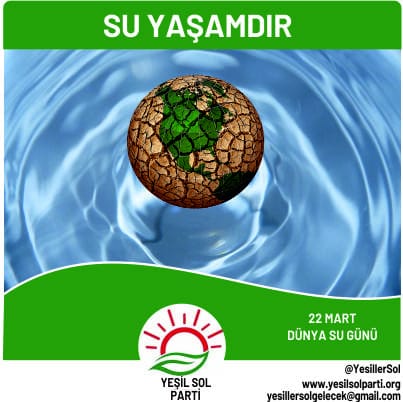 🌏Su haktır, suya erişim adaleti 🌏 1,2 milyar insan içme suyuna erişemiyor. 🌏 2050 yılında 350 milyon insan su kıtlığı ile karşı karşıya kalabilir. 🌏Gezegenimiz alarm veriyor. 🆘 Gezegenimiz ve su kaynakları tehlikede! 🆘 Kapitalizmin kar hırsı gezegenimizi ekolojik