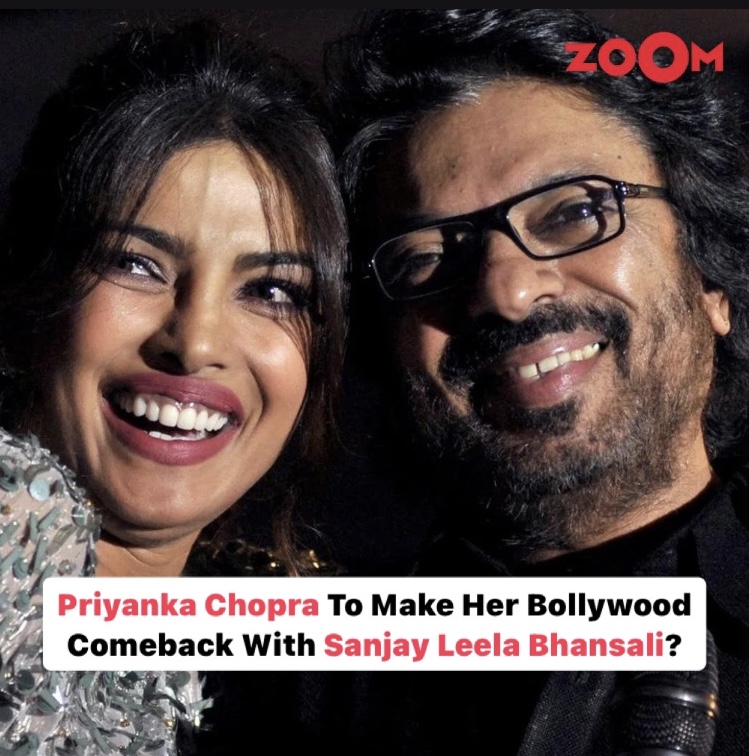 Rumors hint at a movie reunion for Priyanka Chopra and Sanjay Leela Bhansali. Speculations suggest it might be an action film.

#zoomtv #celebnews #bollywood #bollywoodnews #priyankachoprajonas #pc #celebrity #sanjaylilabansali