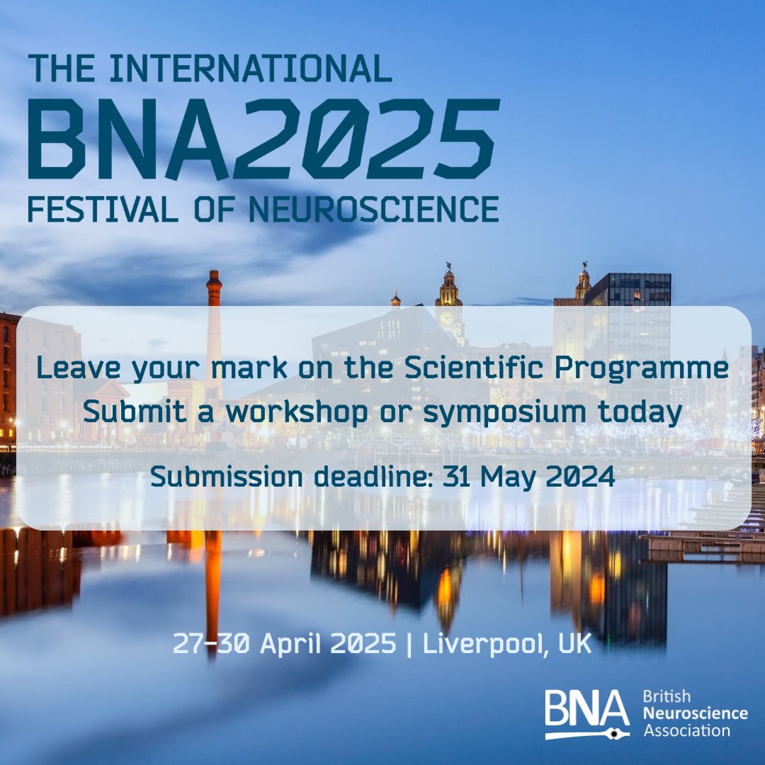 Don't miss out on this opportunity to actively contribute to BNA2025 by shaping the scientific programme, and sharing your ideas and expertise with our international neuroscience community. Visit the BNA2025 website to submit your proposal: ow.ly/Xi4450QKE2A #BNA2025