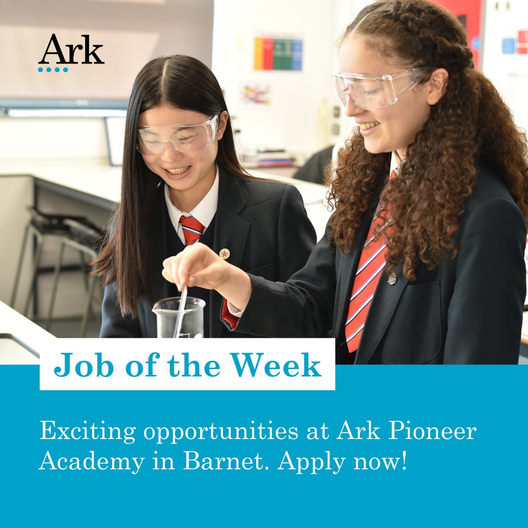 📢JOB OF THE WEEK📢 Join our supportive and positive team at @ark_pioneer in Barnet. Looking for a Head of Maths, Head of Chemistry and Lead Teacher of RE to help shape our provision as we embark on opening our brand new sixth form. Apply now! tinyurl.com/bddwh7db