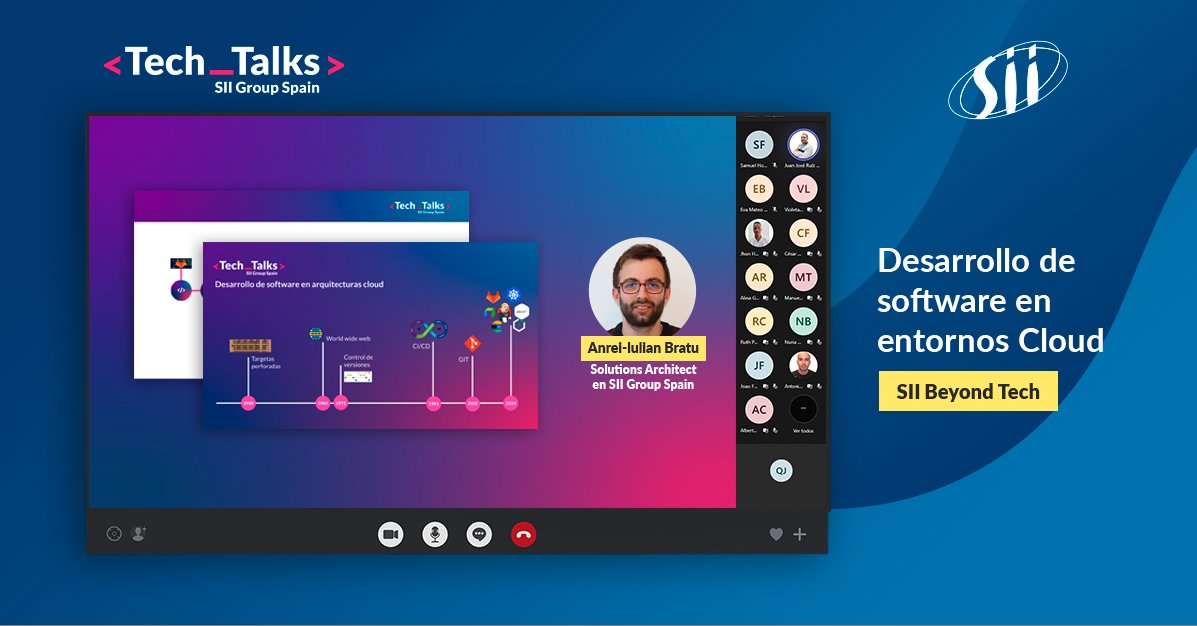 ¡Ayer llevamos a cabo la 5ª entrega de nuestras 𝗧𝗲𝗰𝗵 𝗧𝗮𝗹𝗸 en el proyecto SII Beyond Tech: "Desarrollo de Software en Entornos Cloud: Estrategias y Componentes Esenciales", con la destacada participación de Andrei-Iulian Bratu, Arquitecto de Soluciones - SII Group Spain.
