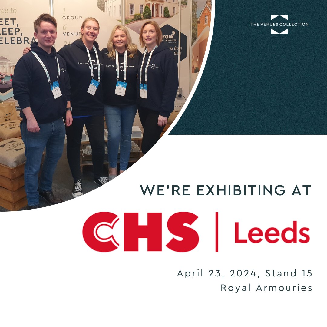 Just over a month till CHS Leeds! 🌟

We'll be exhibiting on stand 15 and can't wait to catch up with some of you. 

Come learn all about our spaces, as well as our ongoing sustainability initiatives 💚🌎

#thevenuescollection #chsleeds #eventprofs #chs