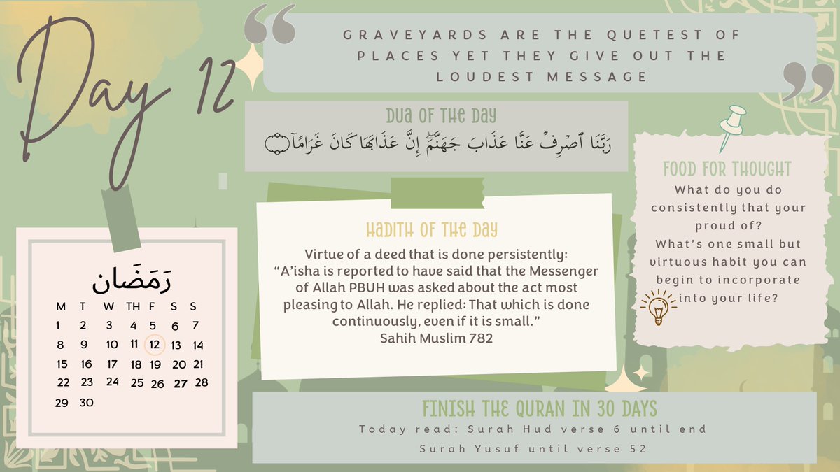 Ramadhan Reflection - Day 12 #pmghs