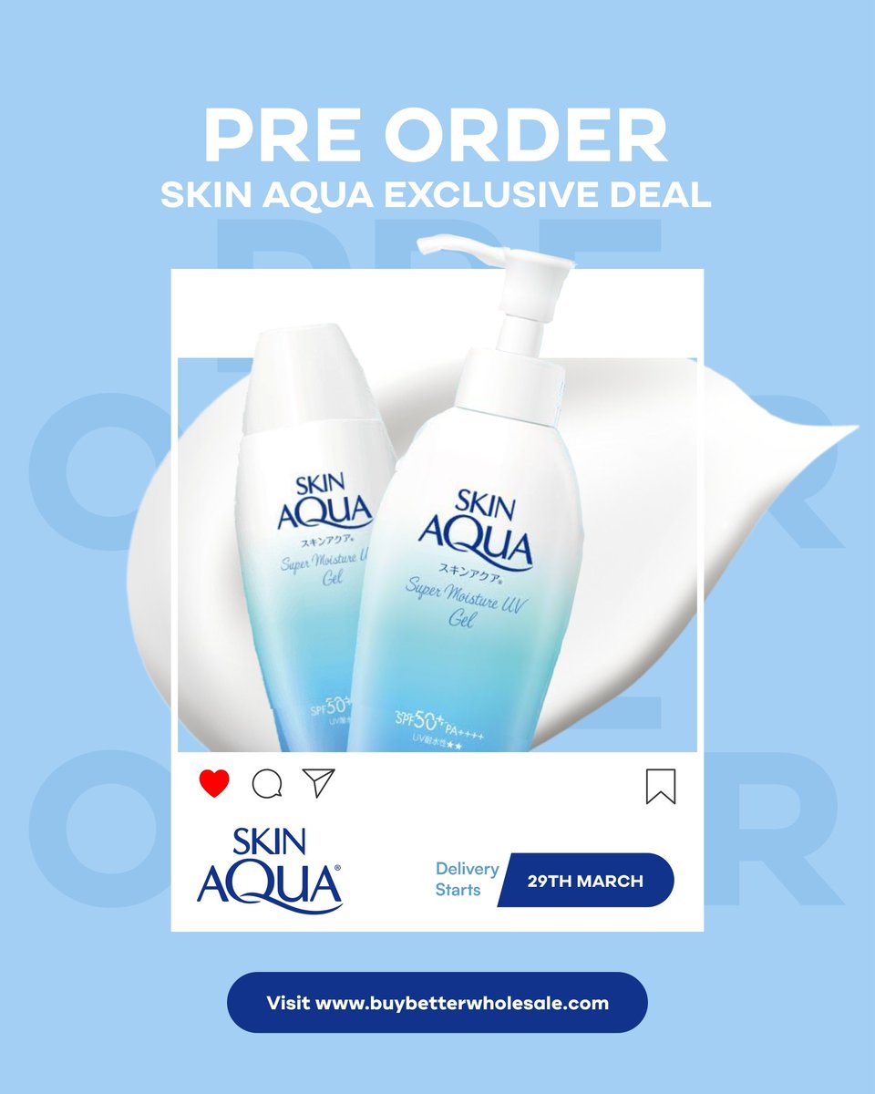 Great news fam💕 Skin aqua pre-order is on! And it's available in both sizes(110g  & 140g) 

✨Pre-order is available for both wholesale and retail.

🔊Please note; Delivery commences fully from the 29th of March.

🛍️For retail purchase;
Visit our website @buybetter.ng 

🛒For…