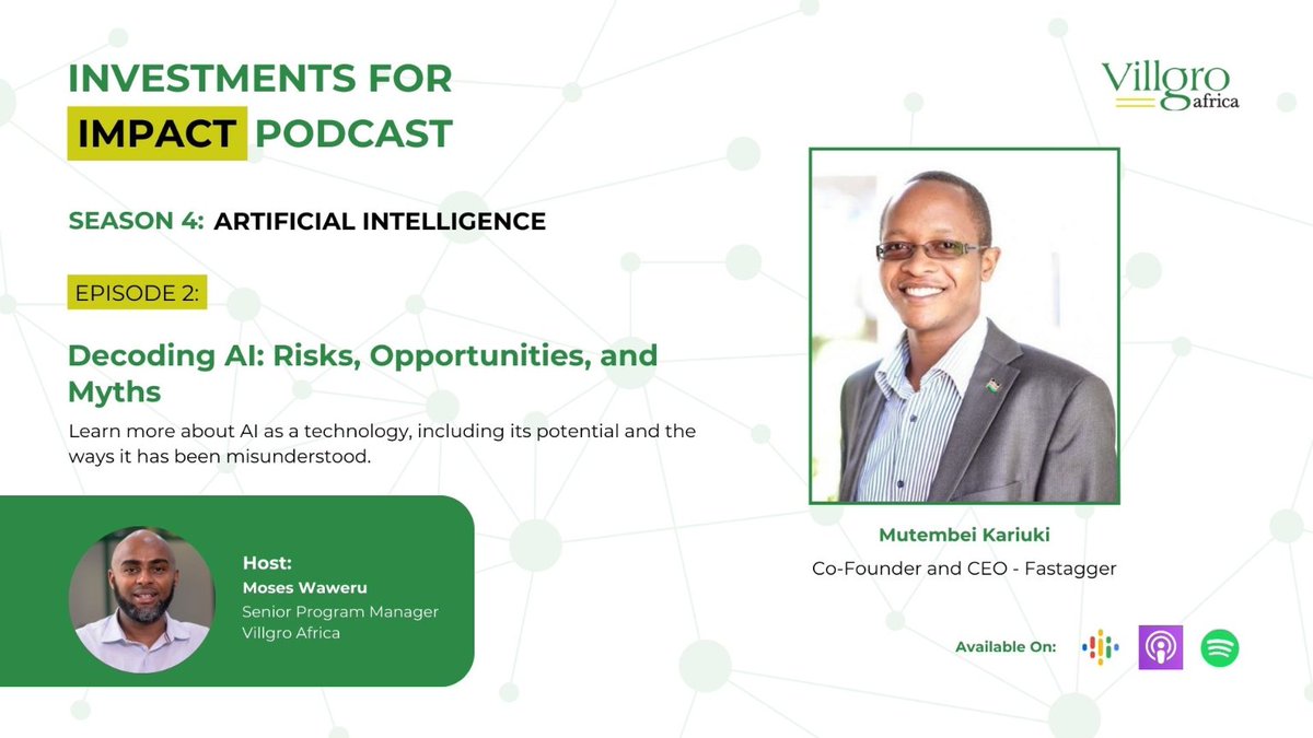Episode 2 of Investments for Impact is now available! Thank you to our guest, Mutembei Kariuki of @fastagger, for sharing this helpful, interesting information with us! Watch or listen here: villgroafrica.org/resources/afri…