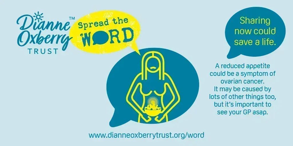Not feeling hungry or feeling full more quickly? Knowing the symptoms of ovarian cancer could save your life or the life of someone you love. Please share – RT and like now #SpreadTheWordNW