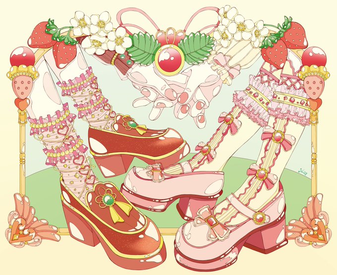 「footwear bow ribbon」 illustration images(Latest)