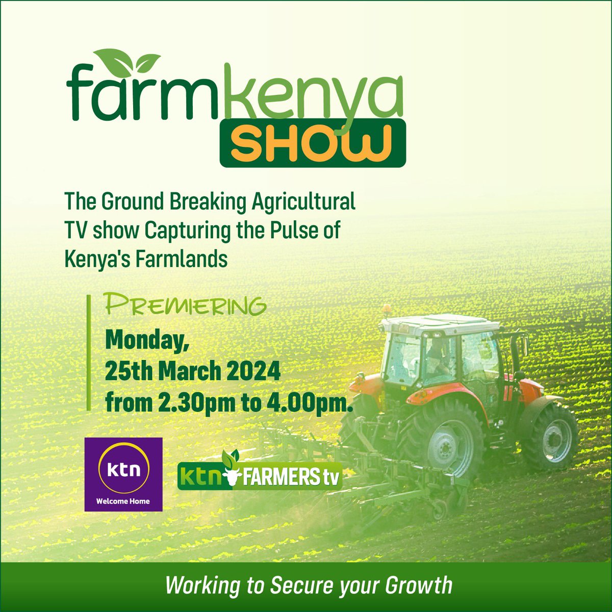 It's time to dive deep into Kenya's agricultural heartbeat! 🌾 Join us for the premiere of our groundbreaking TV show on Monday, March 25th, 2024, from 2:30 PM to 4:00 PM on @ktnhome_ and KTN Farmers TV. Don't miss your chance to connect with the #FarmKenyaShow