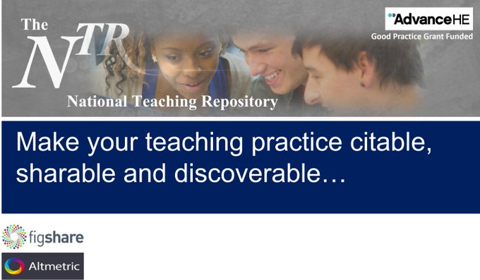 Did you know the
<a href="/NTRepository/">The National Teaching Repository</a>
isn't just just about sharing resources from the UK? It is Global, anyone, anywhere can share. It is safe &amp; easy to secure recognition for your practice with a DOI and citation. Upload here: figshare.edgehill.ac.uk/submit #ISSOTL23