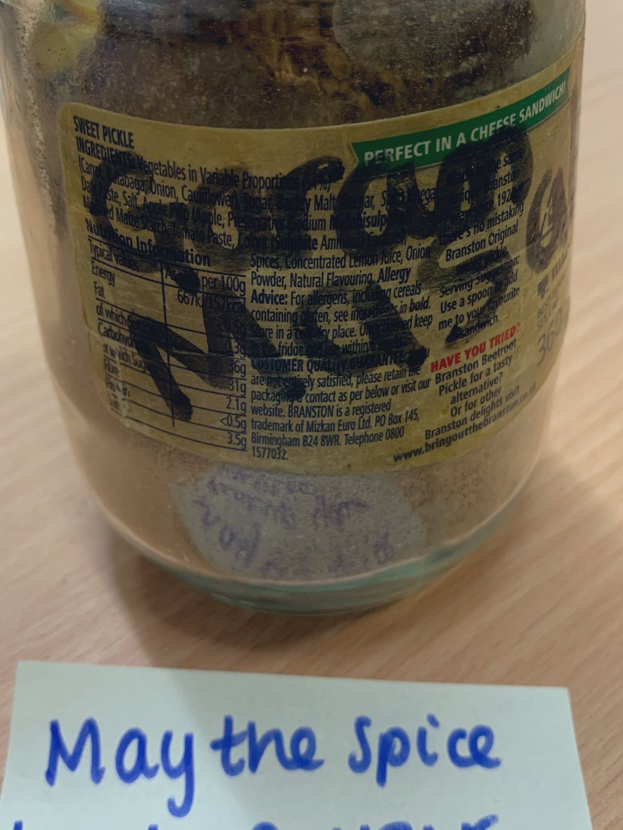 VoiceoverHelen's tweet image. When you get to work and there’s a pot of someone’s Mum’s Garam Masala on your desk!!! #Spicelords