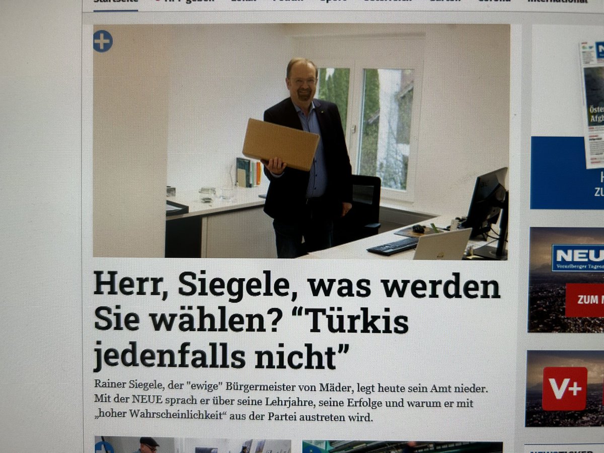 Rainer Siegele, seit mehr als 30 Jahren Bürgermeister in der Umweltmustergemeinde Mäder, gibt heute sein Amt ab. Im Neue-Interview spricht er über seine Lehrjahre, seine Erfolge und warum er mit „hoher Wahrscheinlichkeit“  aus der Partei austreten wird. 
vol.at/herr-siegele-w…