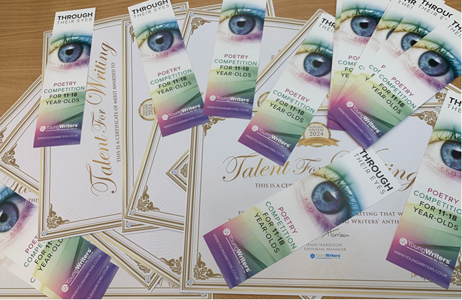 Great news! 🌟 18 of our talented students have been chosen to be published in the latest poetry anthology 'Through Their Eyes' by @YoungWritersCW 📚📝 Keep your eyes peeled for the publish date on 31st May 👀 #WorldPoetryDay #AFantasticFutureForAll