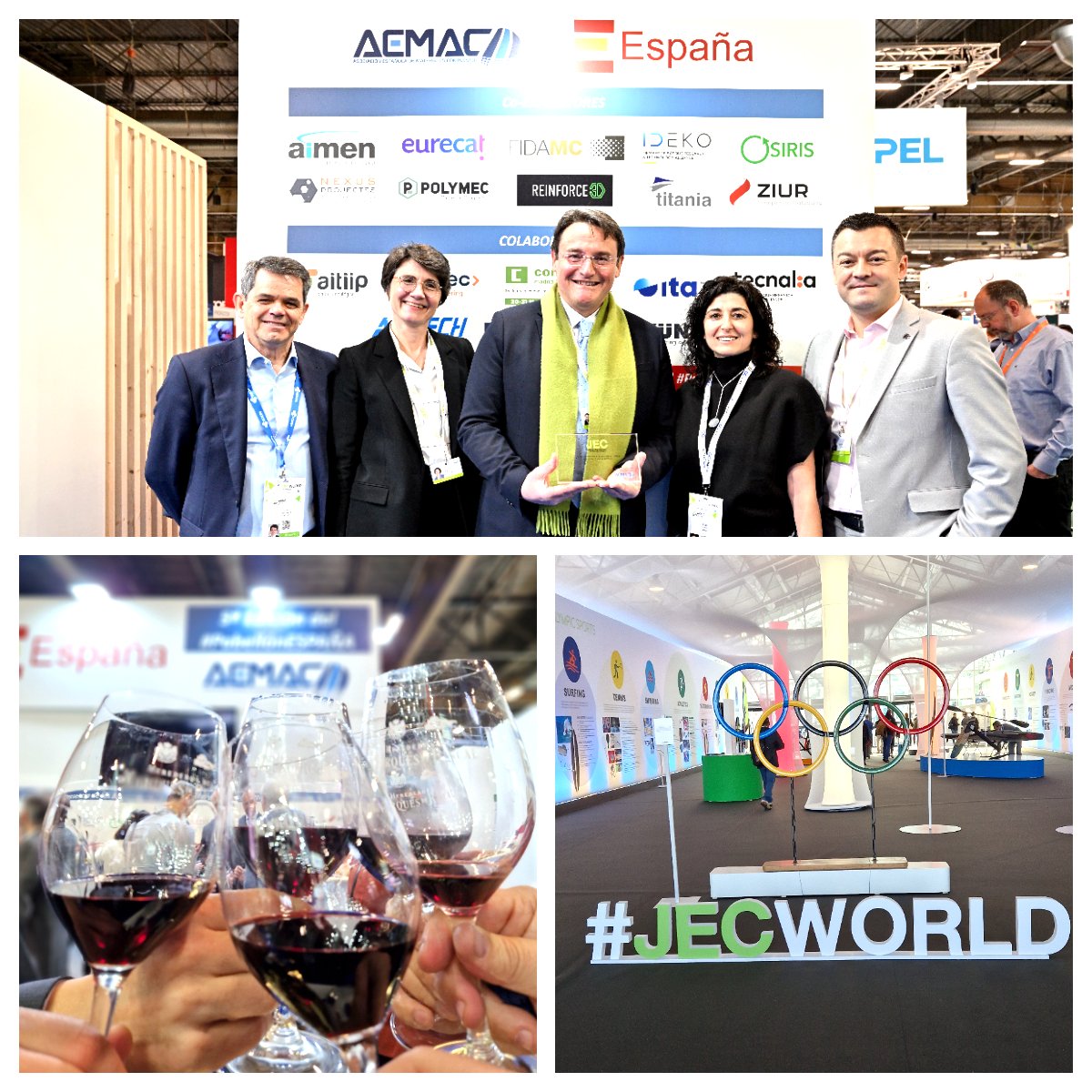 It was a great honour to receive some members of @JECComposites at #PabellónESPAÑAV. The #Spanish #pavilion, which represents #CompositeMaterials from #Spain & #AsociadosAEMAC, would not have been possible over these 5 years, without them & our #collaborators. #JECWorld2024